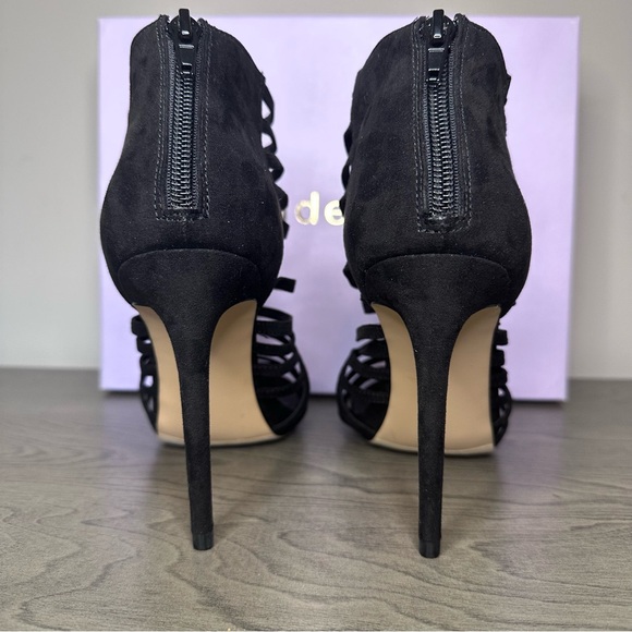 Madden Girl Lexxx Heeled Strappy Sandals - Black - Picture 7 of 8